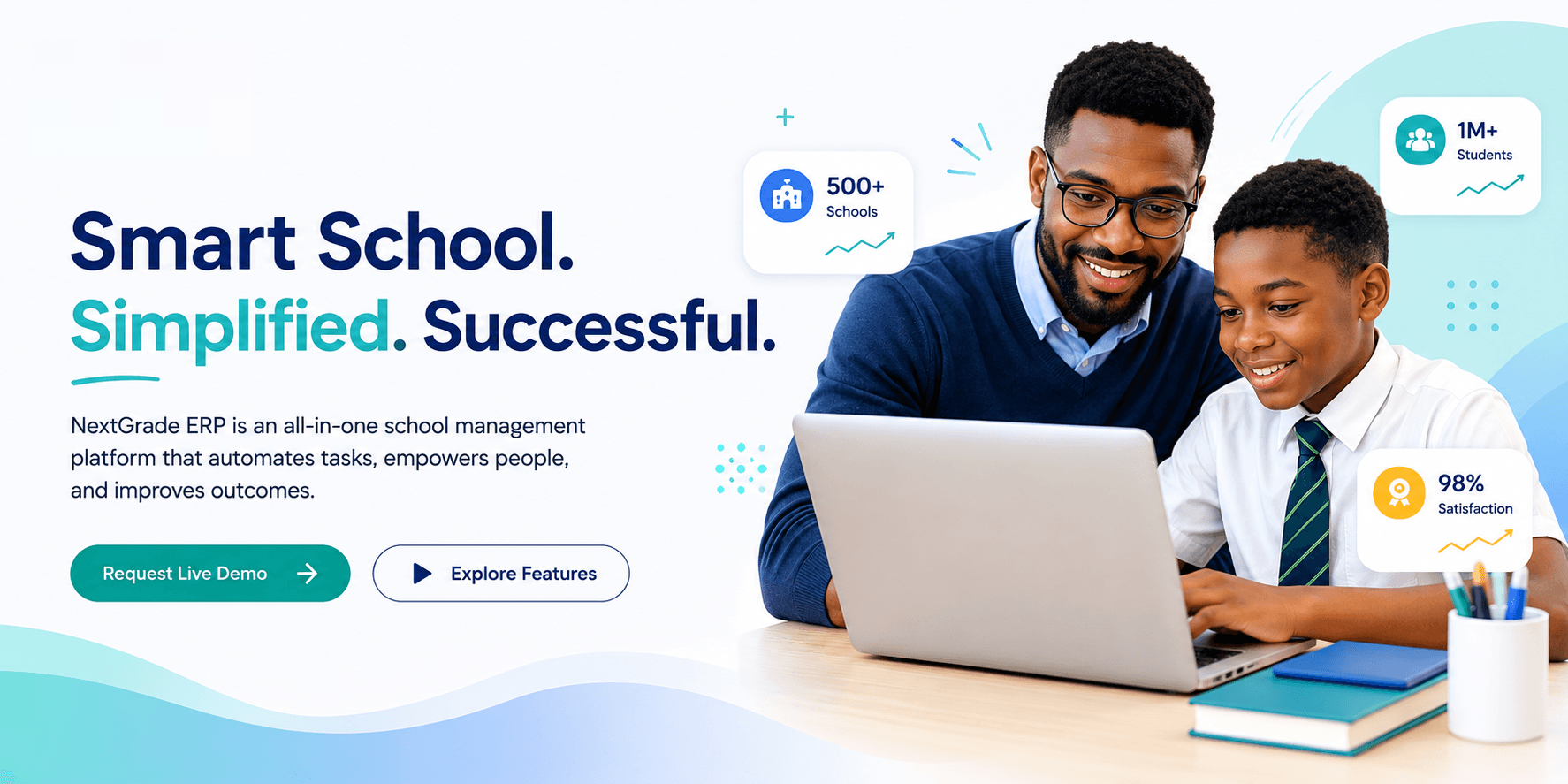 NextGrade Smart School ERP hero banner